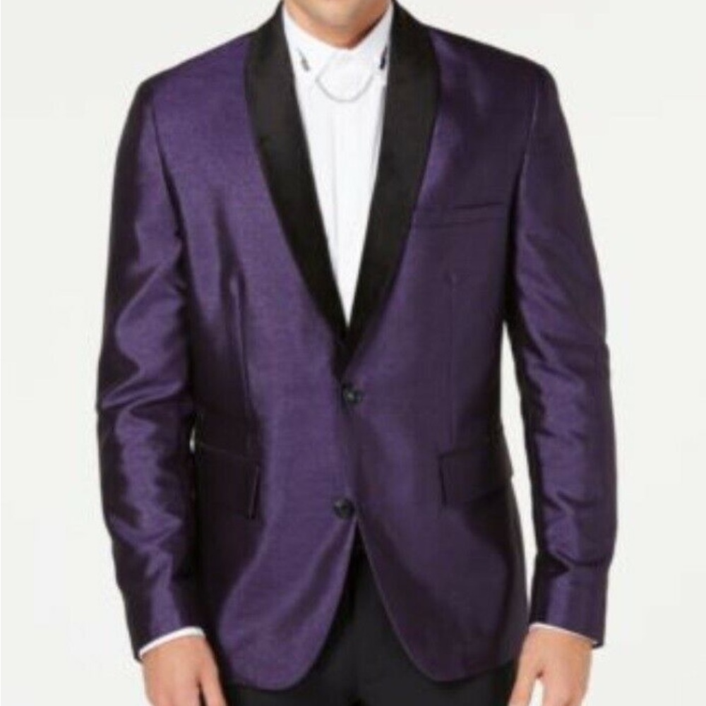 INC International concepts Mens M slim fit purple formal  Party suit blazer